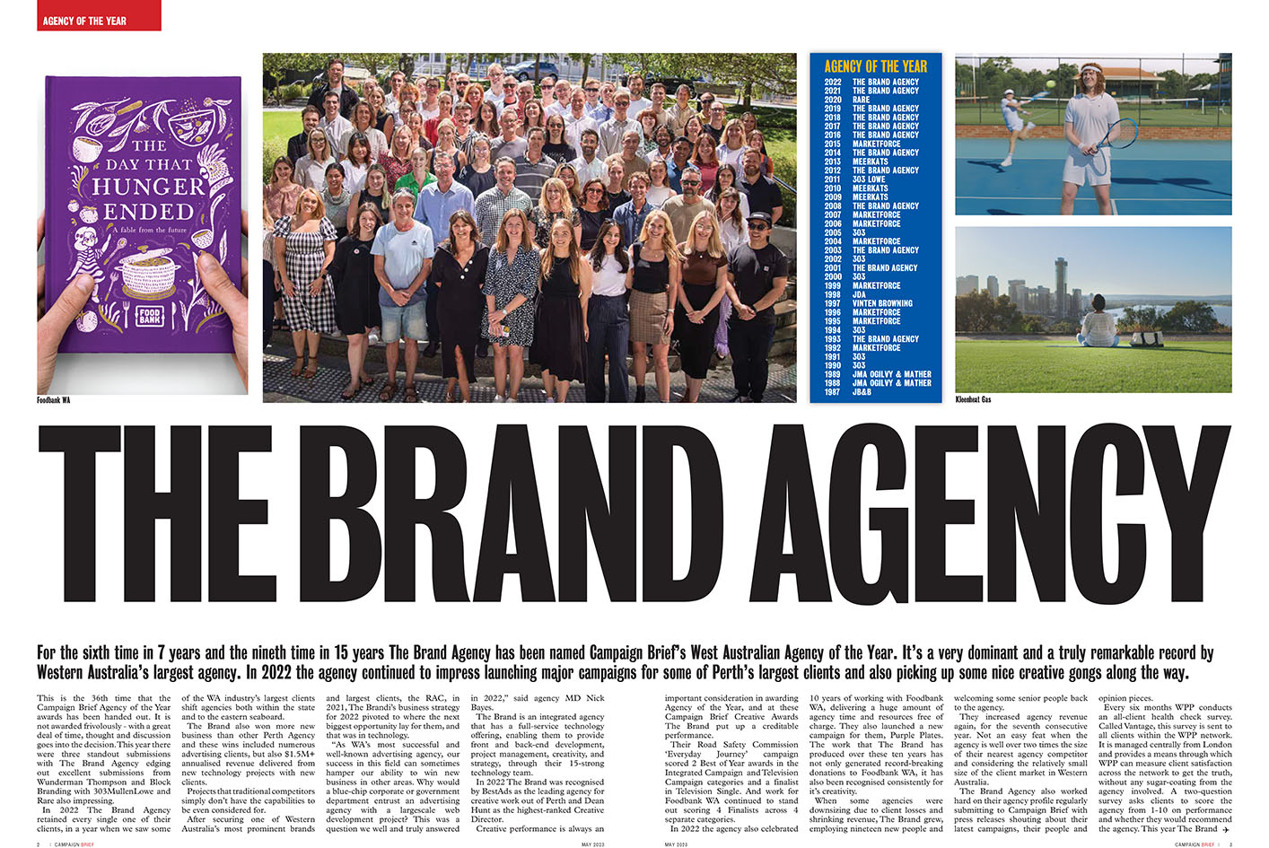 The Brand Agency named Campaign Brief WA Agency of the Year for sixth time in seven years
